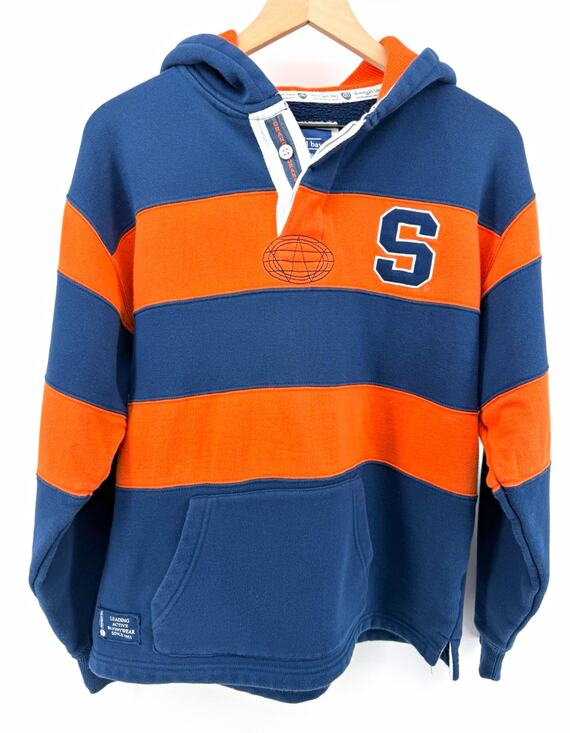 Donegal Bay Other - Donegal Bay Syracuse Orange Striped Pullover Hoodie Sweatshirt Blue/Orange L